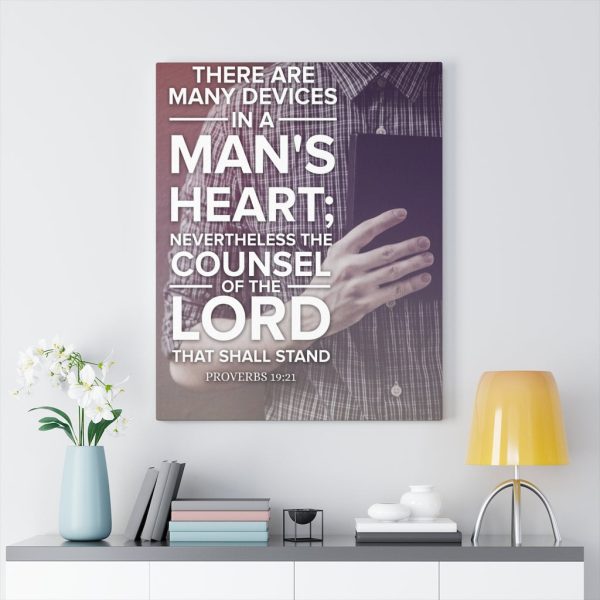 Scripture Canvas Counsel of The Lord Proverbs 19:21 Christian Wall Art Bible Verse Meaningful Framed Prints, Canvas Paintings - Image 4