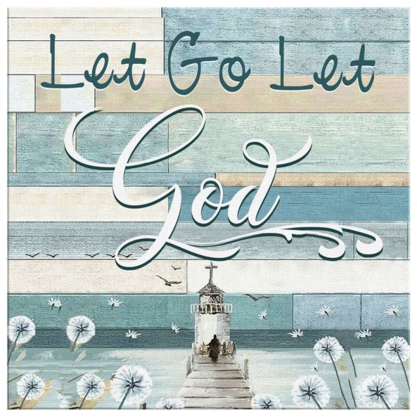 Let Go Let God Christian Canvas Gallery Painting Wrapped Canvas Canvas Square Canvas Frames - Image 3