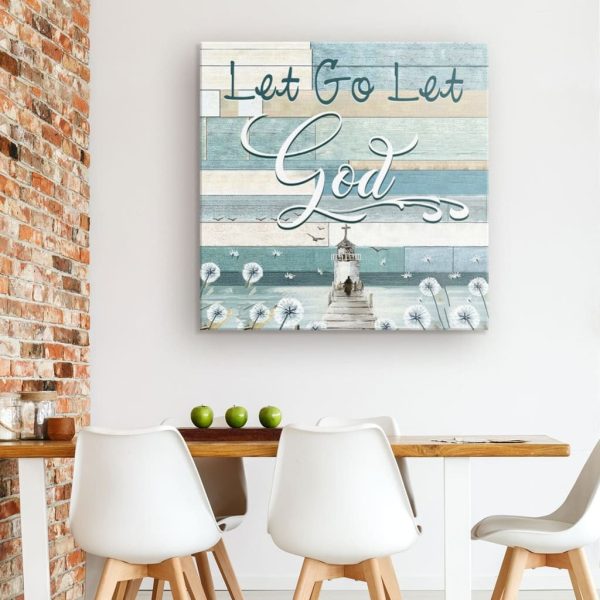 Let Go Let God Christian Canvas Gallery Painting Wrapped Canvas Canvas Square Canvas Frames - Image 2