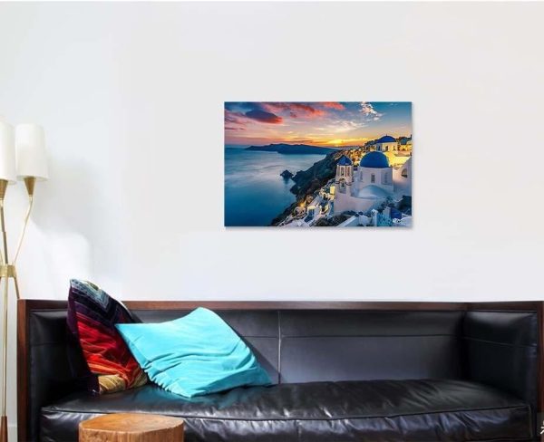 Beautiful View Churches Oia Village Santorini Christian Premium Multi Canvas Prints, Multi Piece Panel Canvas Luxury Gallery Wall Fine Art Print - Image 3