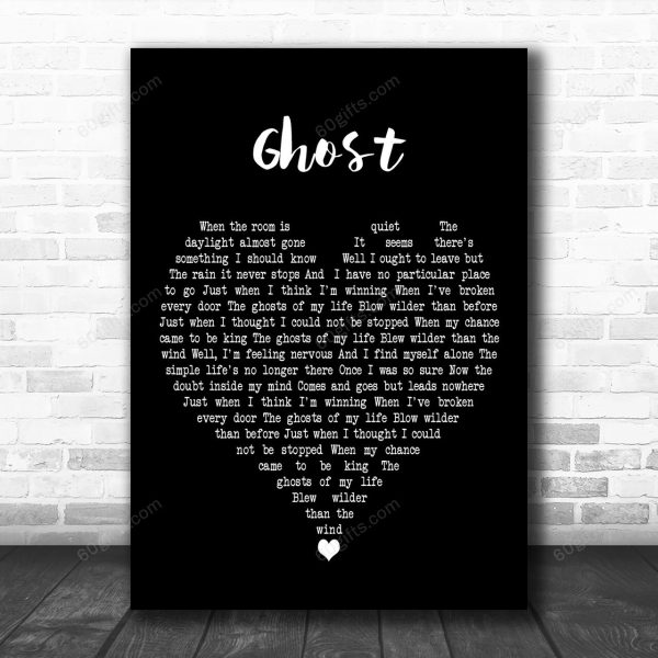 Japan Ghosts Black Heart Decorative Art Gift Song Lyric Print - Canvas Print Wall Art Home Decor