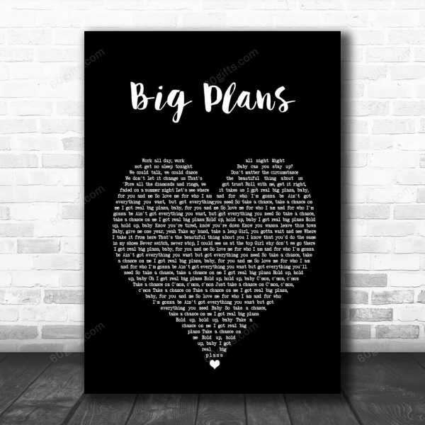 Why Don't We BIG PLANS Black Heart Song Lyric Art Print - Canvas Print Wall Art Home Decor