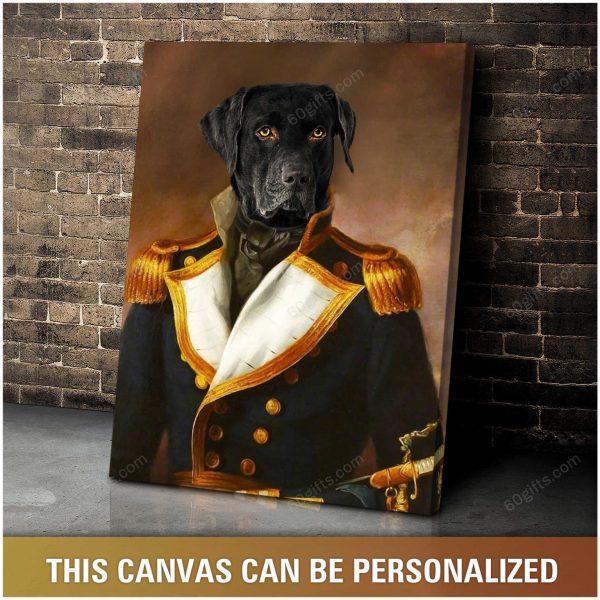 Personalized Portraits Photo The Admiral Housewarming Gifts - Pet Lovers Customized Canvas Print Wall Art