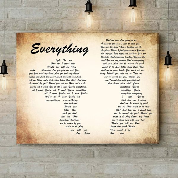 Lifehouse Everything Man Lady Couple Song Lyric Art Print - Canvas Print Wall Art Home Decor