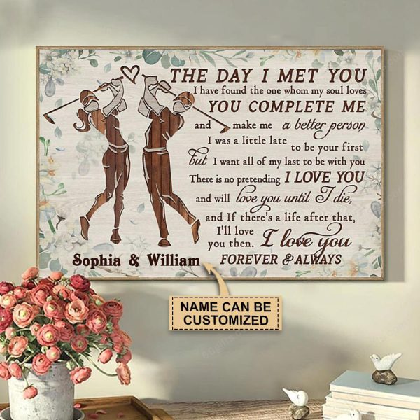 Personalized Valentine's Day Gift Golf Couple Best Anniversary Wedding Gifts - Customized Canvas Print Wall Art Home Decor