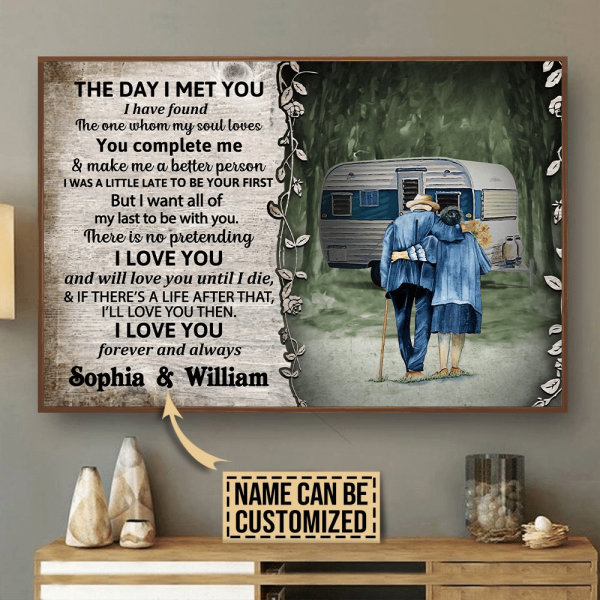 Couple Canvas Painting Art The Day I Met You Custom Name Personalized Gift For Your Love