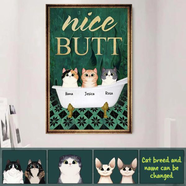 Personalized Canvas Cats Nice Butt Cats Lover Gift Idea