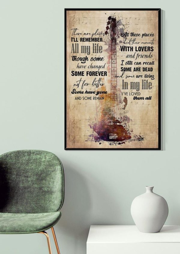 In My Life Lyrics Vintage Guitar For The Beatles Fan (2) Canvas Gallery Painting Wrapped Canvas Framed Prints, Canvas Paintings - Image 4