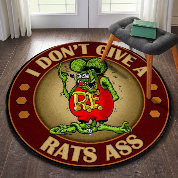 I Don'T Give A Rats Ass Hot Rod Round Mat Round Floor Mat Room Rugs Carpet Outdoor Rug Washable Rugs