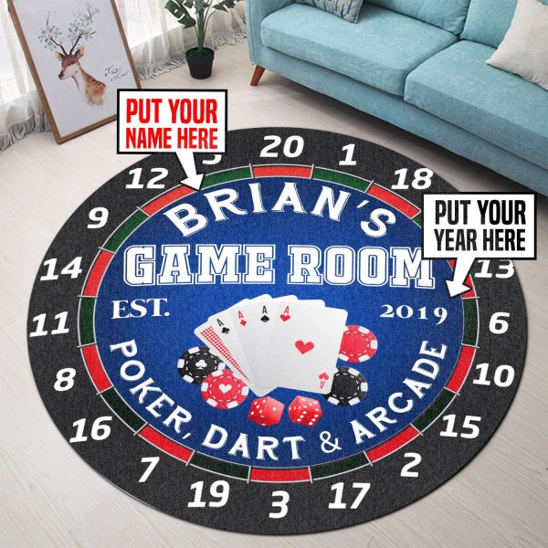 Personalized Dart Room Round Mat Round Floor Mat Room Rugs Carpet Outdoor Rug Washable Rugs