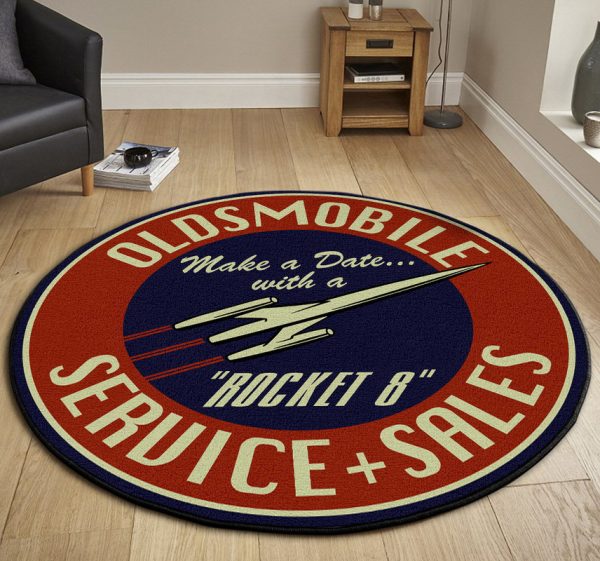 Vintage Hot Rod Round Mat Round Floor Mat Room Rugs Carpet Outdoor Rug Washable Rugs - Image 3