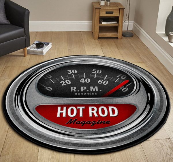 Retro Hot Rod Tach Round Mat - Image 3