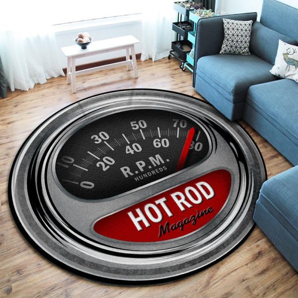 Retro Hot Rod Tach Round Mat - Image 2