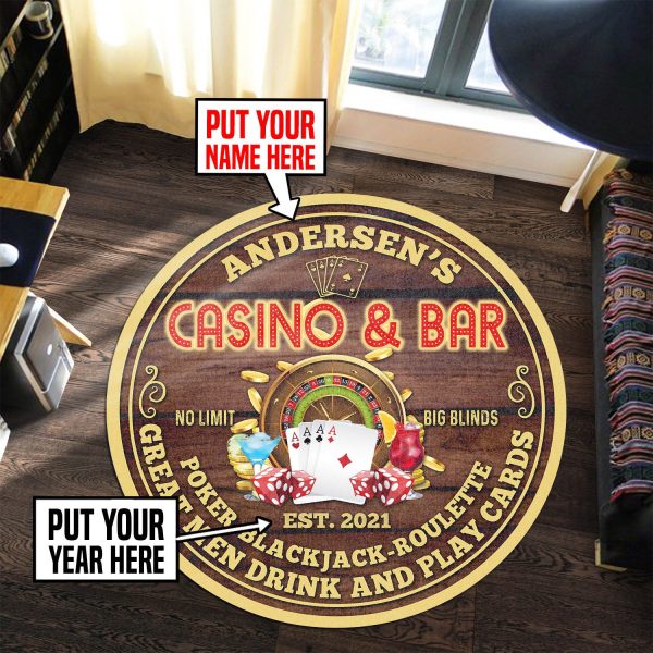 Personalized Casino Bar Poker Round Mat Round Floor Mat Room Rugs Carpet Outdoor Rug Washable Rugs - Image 3