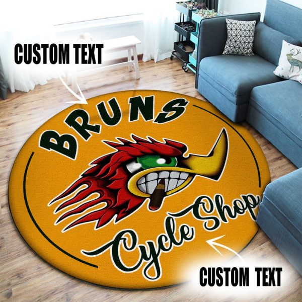 Personalized Garage Hot Rod Motorcycle Round Mat Round Floor Mat Room Rugs Carpet Outdoor Rug Washable Rugs - Image 2