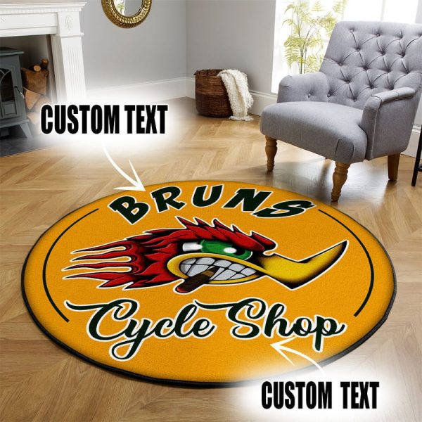 Personalized Garage Hot Rod Motorcycle Round Mat Round Floor Mat Room Rugs Carpet Outdoor Rug Washable Rugs - Image 3