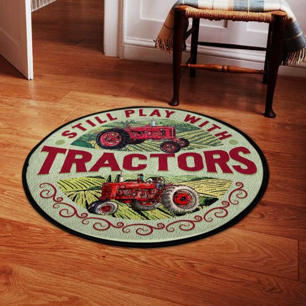 Still Play With Tractors Case Ih Living Room Round Mat Circle Rug - Image 2