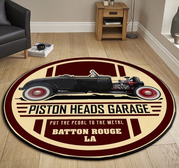 Piston Heads Garage Hot Rod Round Mat Round Floor Mat Room Rugs Carpet Outdoor Rug Washable Rugs - Image 2