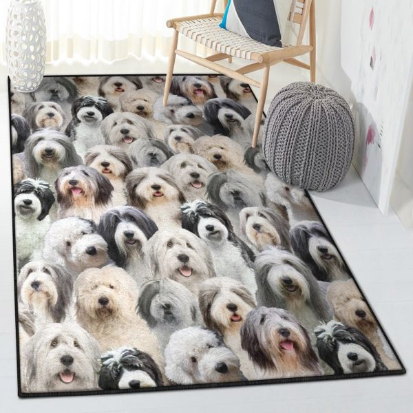 English You Will Have A Bunch Of Old English Sheepdogs Rug Rectangle Rugs Washable Area Rug Non-Slip Carpet For Living Room Bedroom