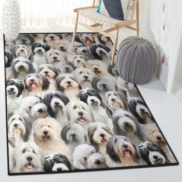 English You Will Have A Bunch Of Old English Sheepdogs Rug Rectangle Rugs Washable Area Rug Non-Slip Carpet For Living Room Bedroom - Image 2