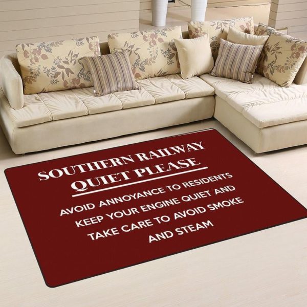 Southern Railway Quite Please Railroad Area Rug Carpet - Image 2