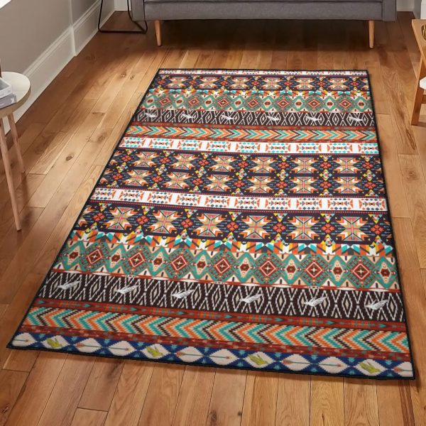 Mandala Flower Playroom Rug Mandala Native American Rug Rectangle Rugs Washable Area Rug Non-Slip Carpet For Living Room Bedroom