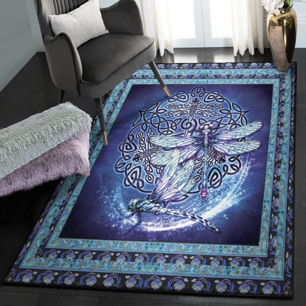 Europe Carpet Vintage Dragonfly Celtics 2205Np Rug Rectangle Rugs Washable Area Rug Non-Slip Carpet For Living Room Bedroom