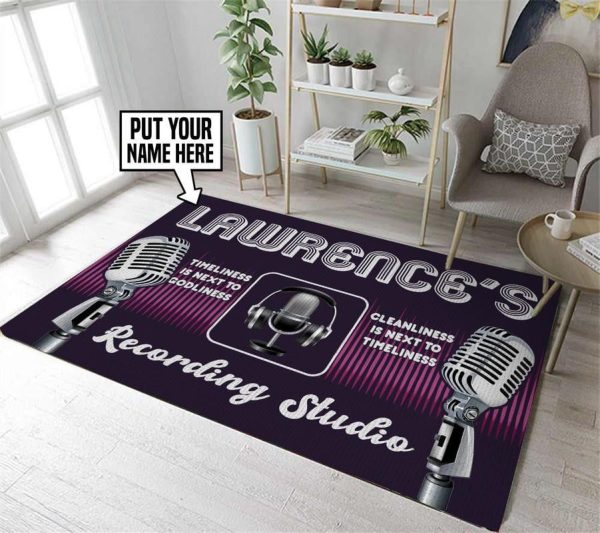 personalized recording studio rug 05653 Living Room Rugs, Bedroom Rugs, Kitchen Rugs