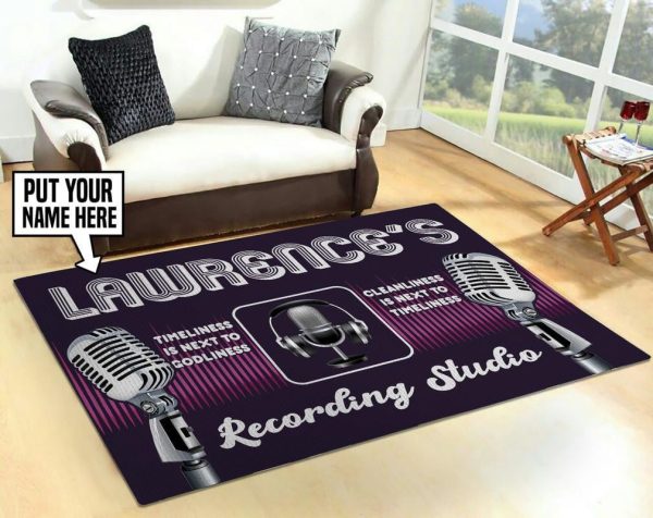 personalized recording studio rug 05653 Living Room Rugs, Bedroom Rugs, Kitchen Rugs - Image 2