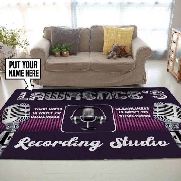 personalized recording studio rug 05653 Living Room Rugs, Bedroom Rugs, Kitchen Rugs - Image 3