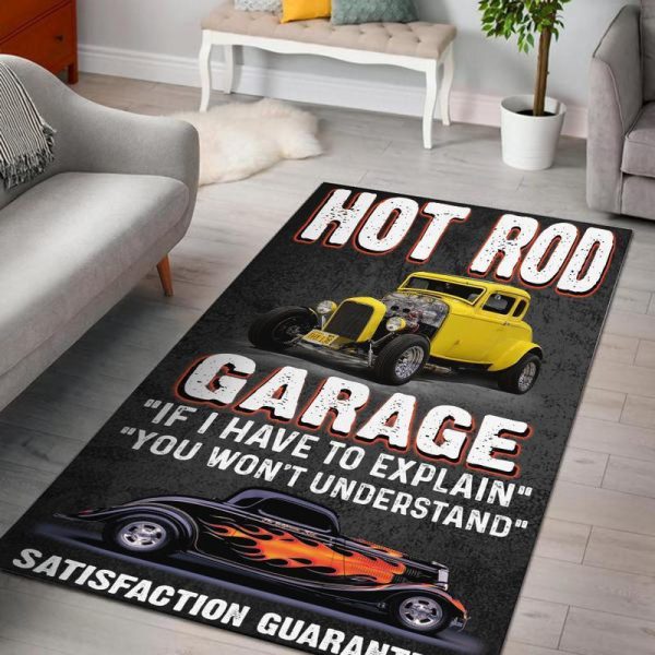 Hotrod Area Rug Carpet Hot Rod Garage - Image 2