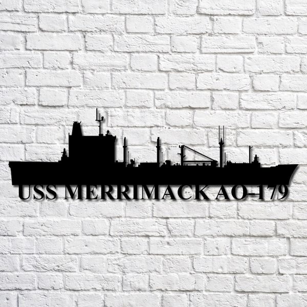 Uss Merrimack Ao179 Navy Ship Metal Art, Custom Us Navy Ship Cut Metal