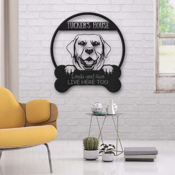 Labrador Retriever's House Dog Lovers Personalized Metal Sign Laser Cu