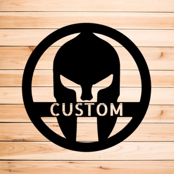 Spartan Helmet Personalized Indoor Outdoor Steel Wall Sign Art Father'