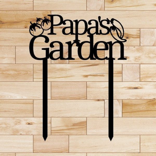 Personalized Garden Sign Papa's Garden Mama's Garden Custom Metal Gard