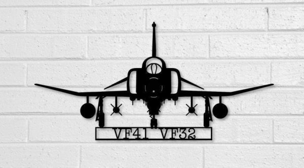 F4 Phantom Vf41 Vf32 Naval Fighter Aircraft Metal Sign Cut Metal Sign