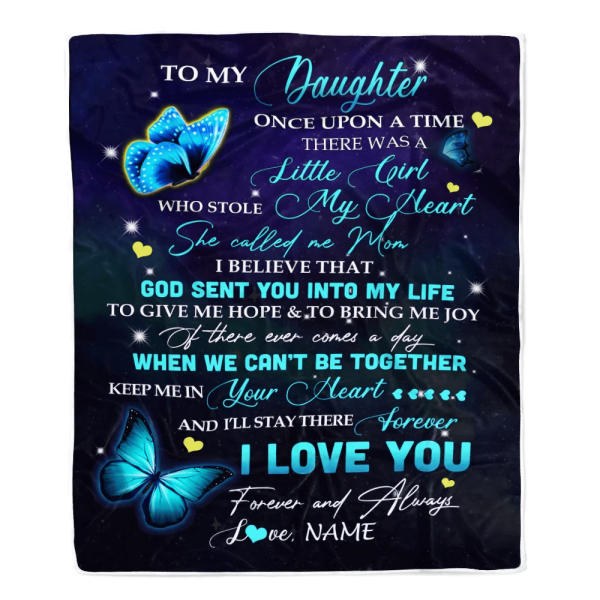 Personalized To My Daughter From Mom Blanket Once Upon A Time Butterfl