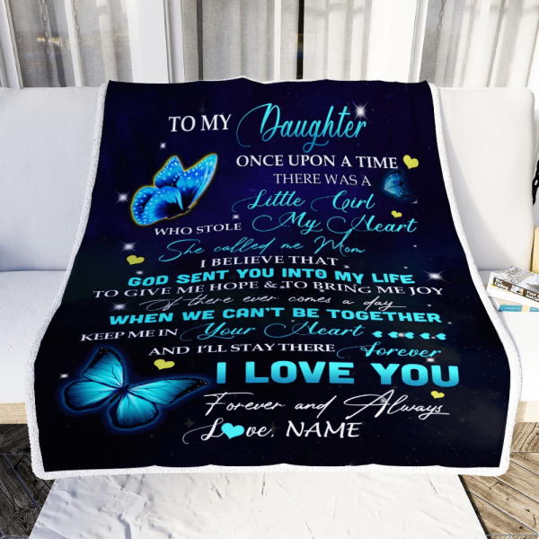 Personalized To My Daughter From Mom Blanket Once Upon A Time Butterfl - Image 4