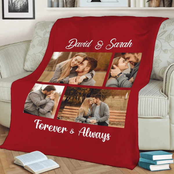 Forever & Always Fleece Blanket For Valentine Personalized Anniversary