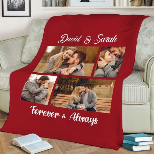 Forever & Always Fleece Blanket For Valentine Personalized Anniversary - Image 2