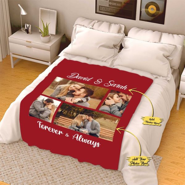 Forever & Always Fleece Blanket For Valentine Personalized Anniversary - Image 4