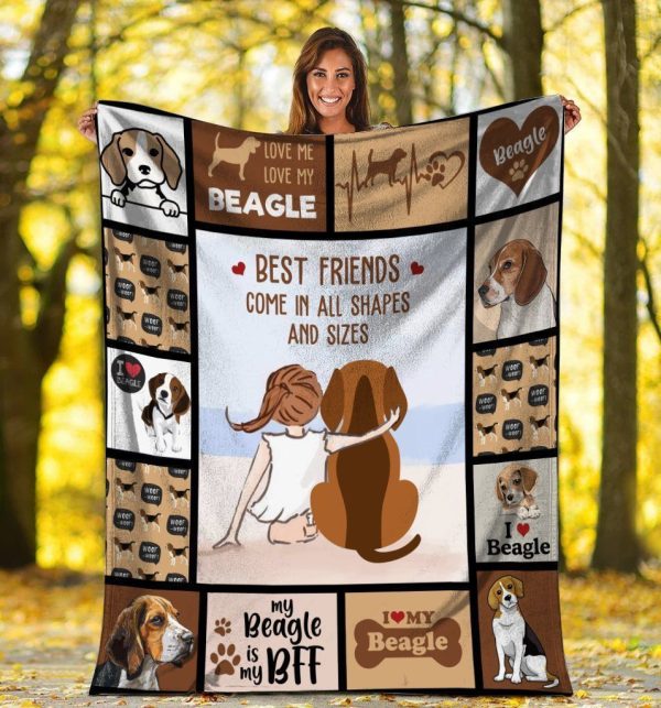 Best Friends Comes In All Shapes And Sizes Beagle Dog Fleece Blanket