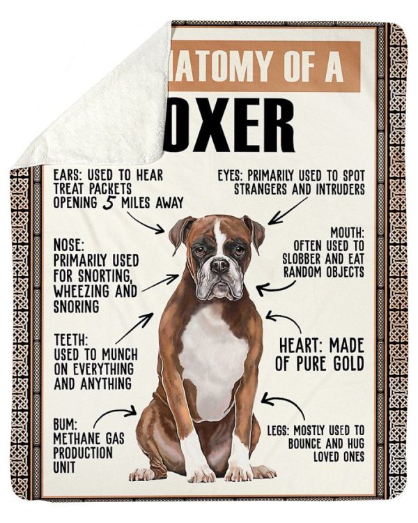 The Anatomy Of A Boxer Fleece Blanket