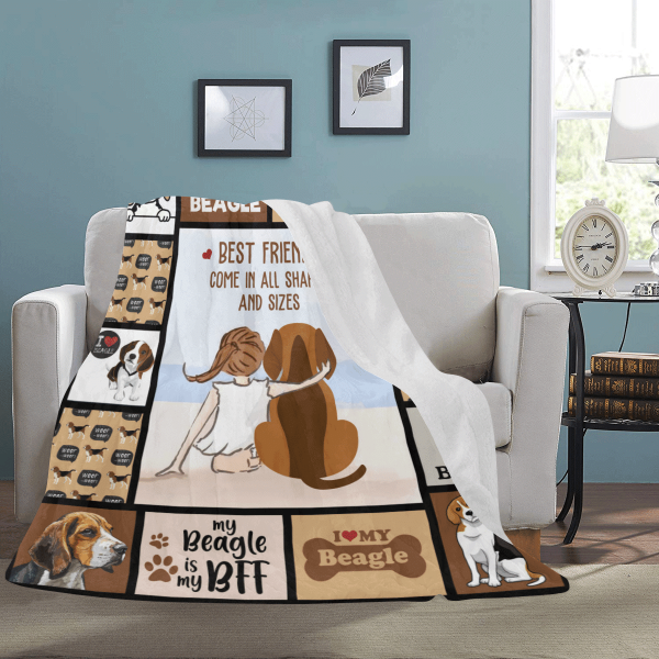 Best Friends Comes In All Shapes And Sizes Beagle Dog Fleece Blanket - Image 3