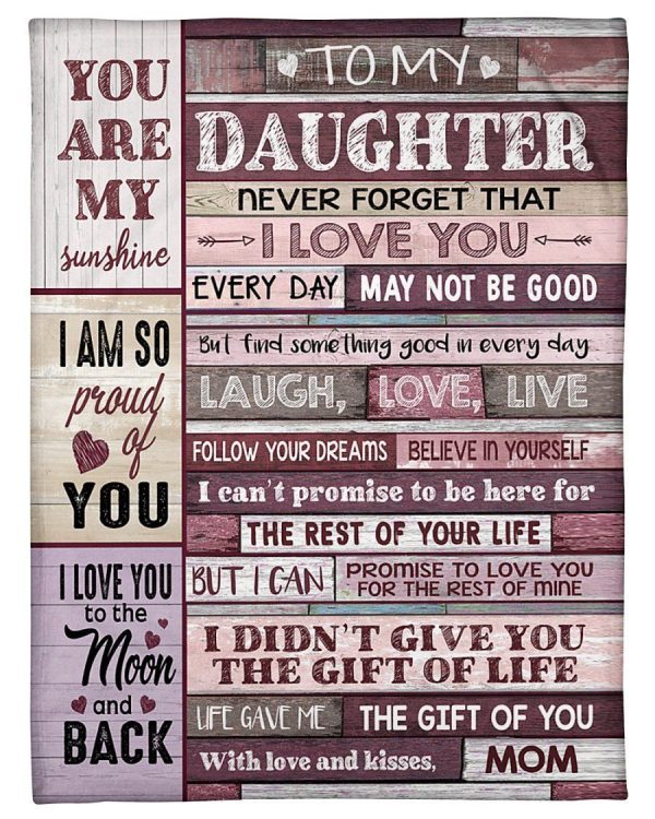 To My Dear Daughter You Are My Sunshine Fleece Blanket