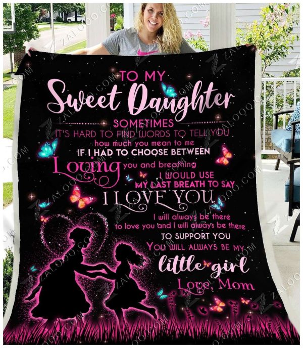 Fleece Blanket - My Sweet Daughter - Sometimes (pink)