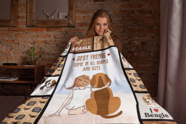 Best Friends Comes In All Shapes And Sizes Beagle Dog Fleece Blanket - Image 6