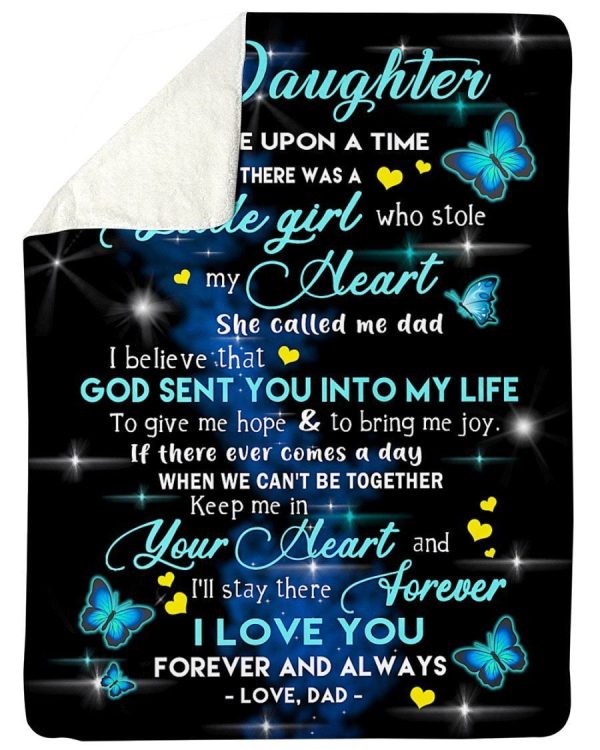 To My Daughter God Sent You Into My Life Butterfly Fleece Blanket Sher