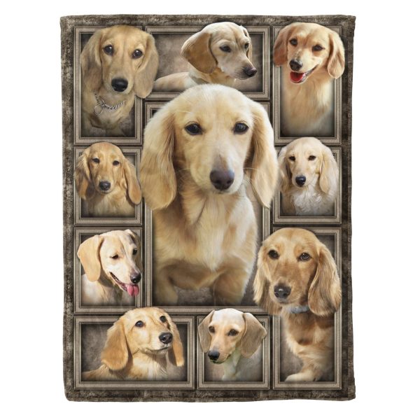 White Cute Dachshund Fleece Blanket Gift For Dog Lovers - Image 4