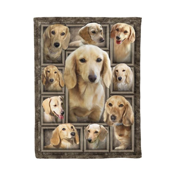 White Cute Dachshund Fleece Blanket Gift For Dog Lovers - Image 6